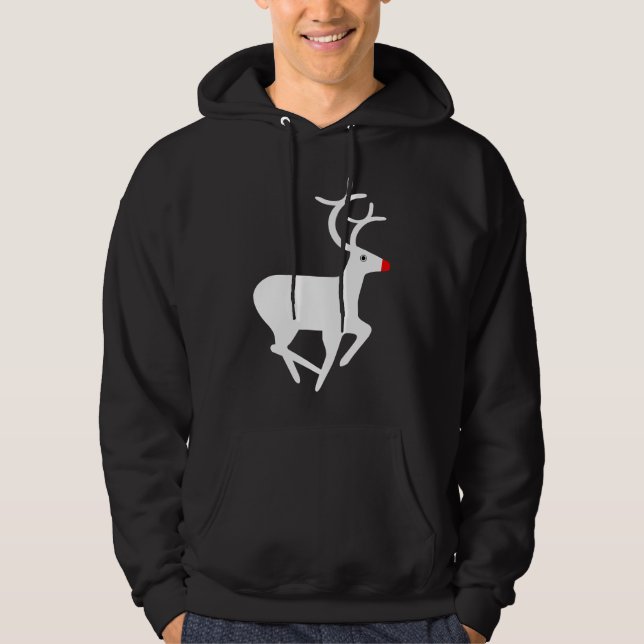 Moletom Com Capuz Rudolf, Reindeer Vermelho Nosed (Frente)