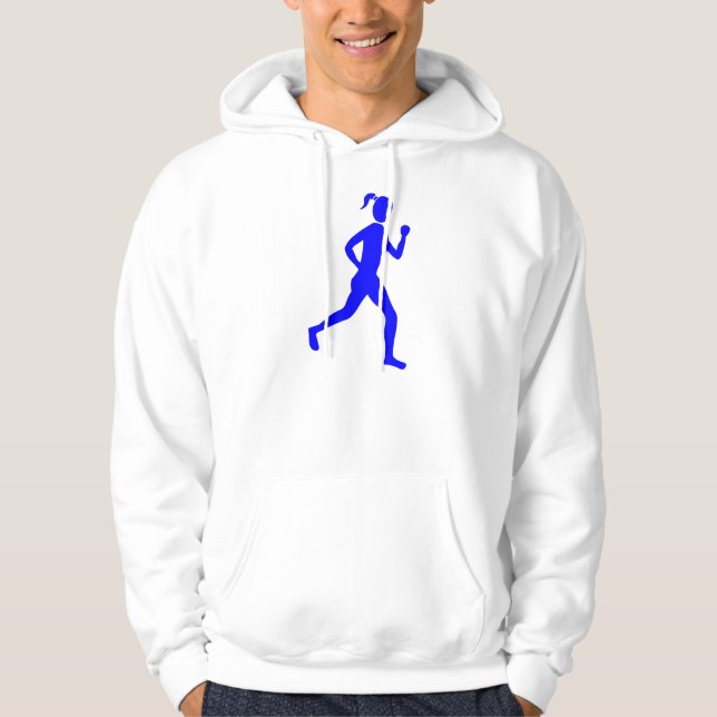Moletom Com Capuz Runner (Mulher) - Azul (Frente)