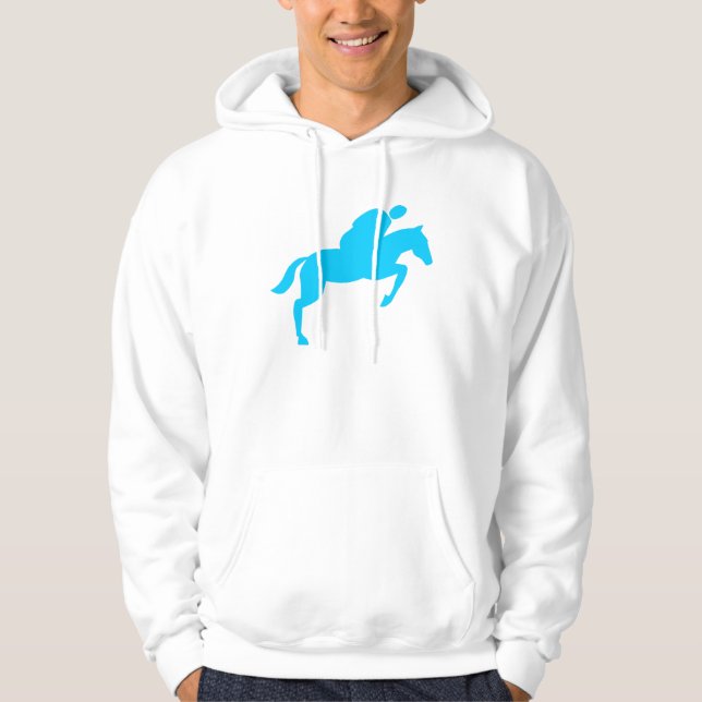Moletom Com Capuz Salto de cavalos - Azul-céu (Frente)