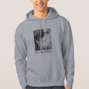 Moletom Com Capuz Salvar a camisola do Hoodie do rinoceronte