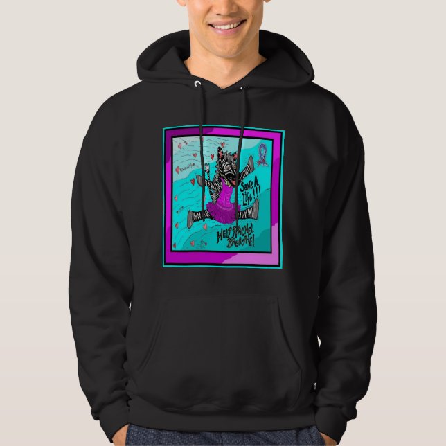 Moletom Com Capuz Salvar uma zebra!! (Frente)