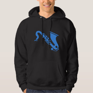 Moletom Com Capuz Saxofone - Azul Bebê