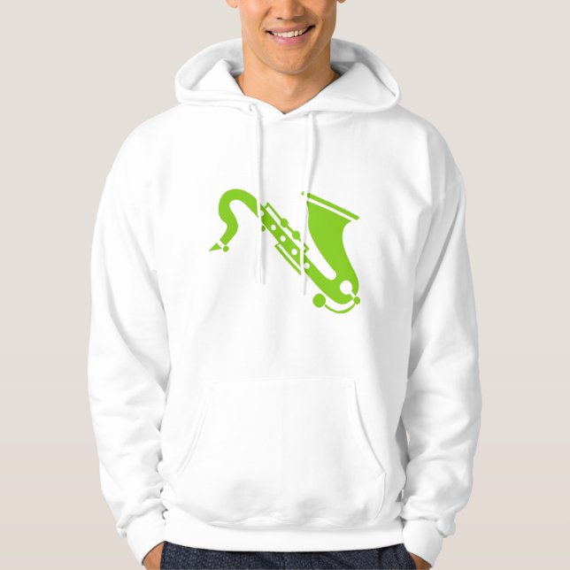 Moletom Com Capuz Saxofone - Verde marciano (Frente)