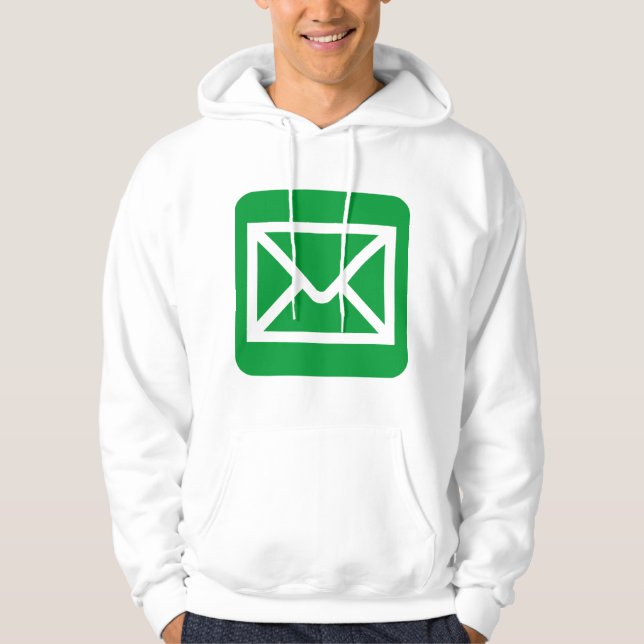Moletom Com Capuz Símbolo de Envelope - Verde Grass (Frente)