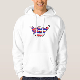 Moletom Com Capuz Símbolo havaiano shaka Estado bandeira cara hoodi
