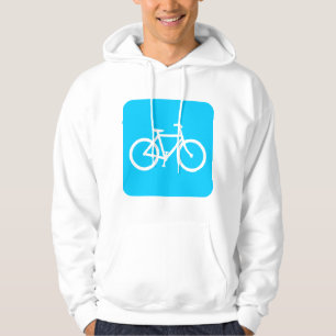 Moletom Com Capuz Sinal de Bicicleta - Azul Céu