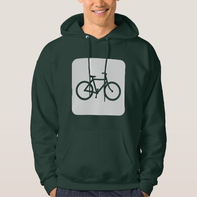 Moletom Com Capuz Sinal de Bicicleta - Branco (Frente)