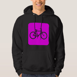 Moletom Com Capuz Sinal de Bicicleta - Magenta