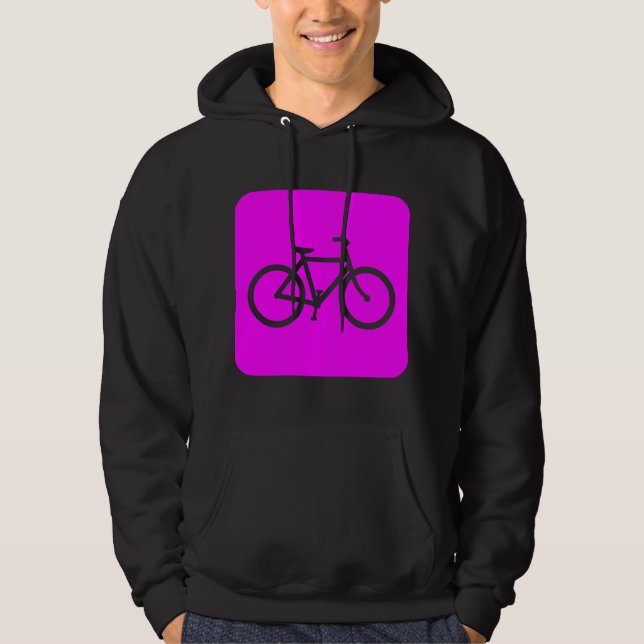 Moletom Com Capuz Sinal de Bicicleta - Magenta (Frente)