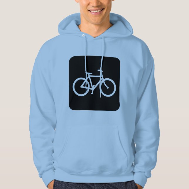 Moletom Com Capuz Sinal de Bicicleta - Preto (Frente)