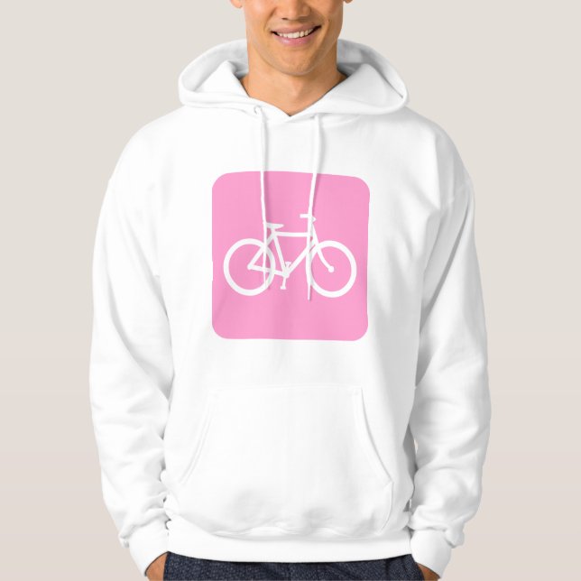 Moletom Com Capuz Sinal de Bicicleta - Rosa (Frente)