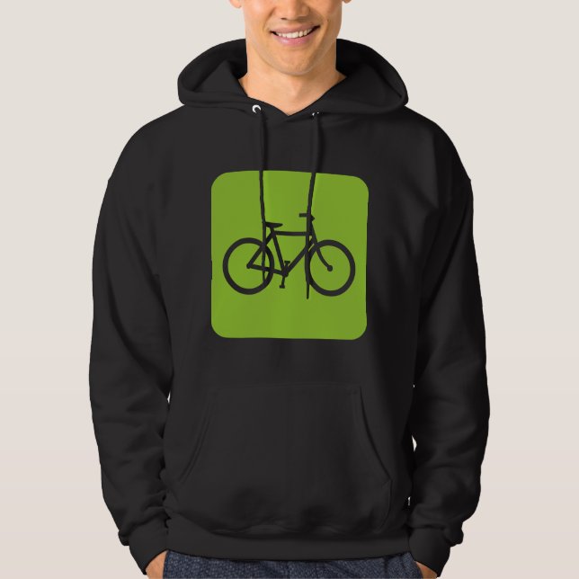 Moletom Com Capuz Sinal de Bicicleta - Verde Marciano (Frente)