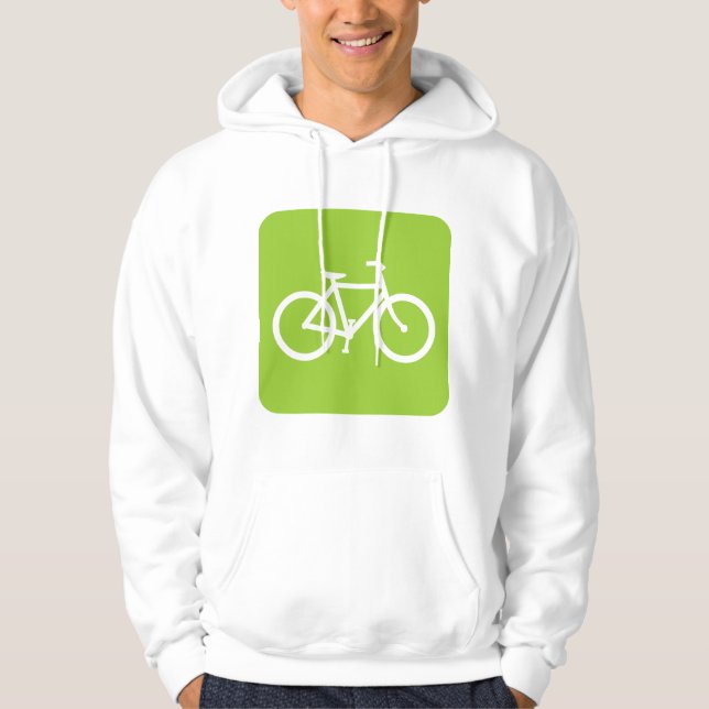 Moletom Com Capuz Sinal de Bicicleta - Verde Marciano (Frente)