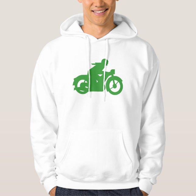 Moletom Com Capuz Sinal de Motomotociclista Verde (Frente)