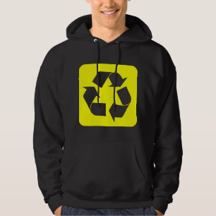 Moletom Com Capuz Sinal de reciclagem - Amarelo