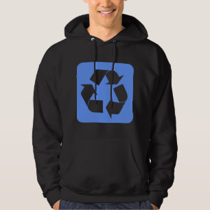Moletom Com Capuz Sinal de reciclagem - Azul-bebê