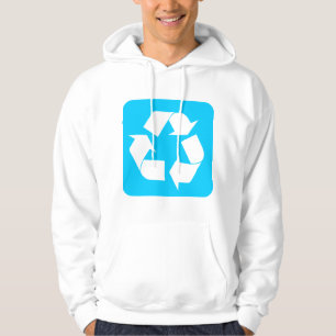 Moletom Com Capuz Sinal de reciclagem - Azul-céu