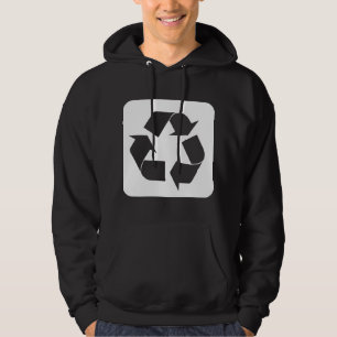 Moletom Com Capuz Sinal de reciclagem - Branco
