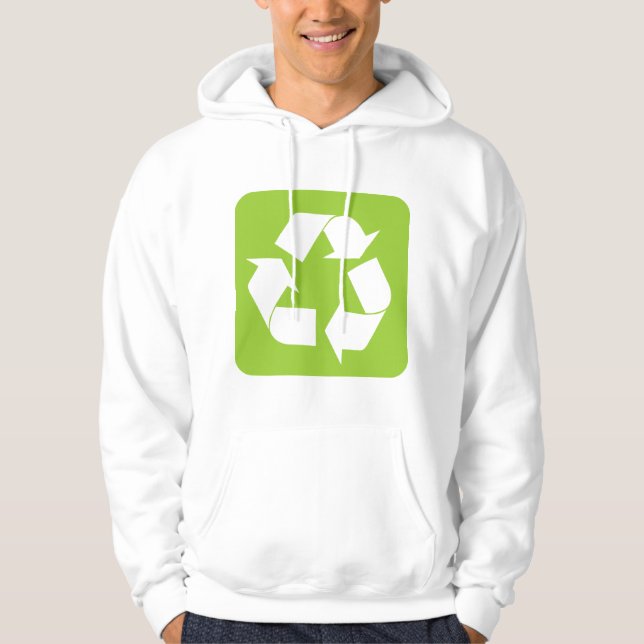Moletom Com Capuz Sinal de reciclagem - Verde marciano (Frente)