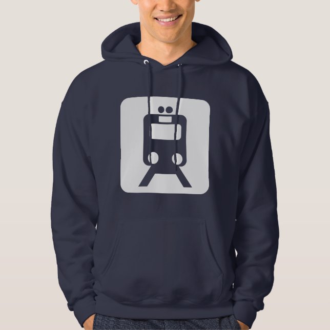 Moletom Com Capuz Sinal de Trem - Branco (Frente)