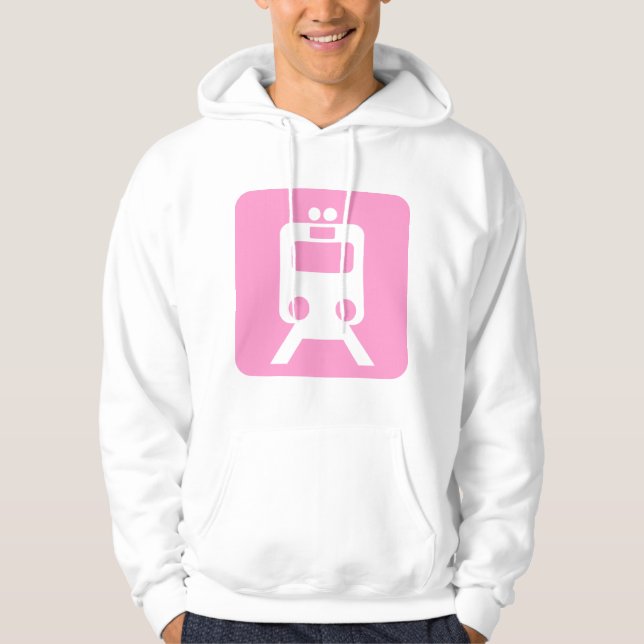 Moletom Com Capuz Sinal do comboio - rosa (Frente)