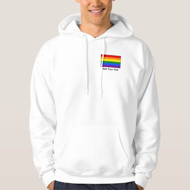 Moletom Com Capuz Sinalizador arco-íris Orgulho gay LGBT (Frente)