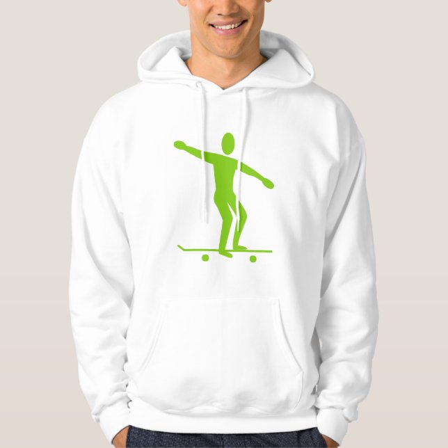 Moletom Com Capuz Skateboard - Verde marciano (Frente)