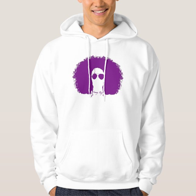 Moletom Com Capuz Sonny Hoodie branco/roxo de Rey (Frente)