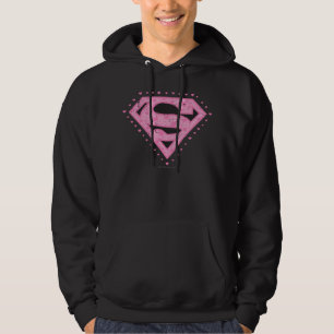 Moletom Com Capuz Supergirl Distressed Logo Black and Pink