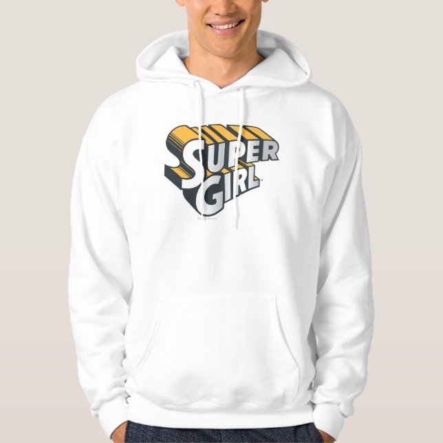 Moletom Com Capuz Supergirl Silver e Logotipo Laranja (Frente)
