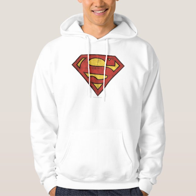 Moletom Com Capuz Superman S-Shield | Logotipo Grunge (Frente)