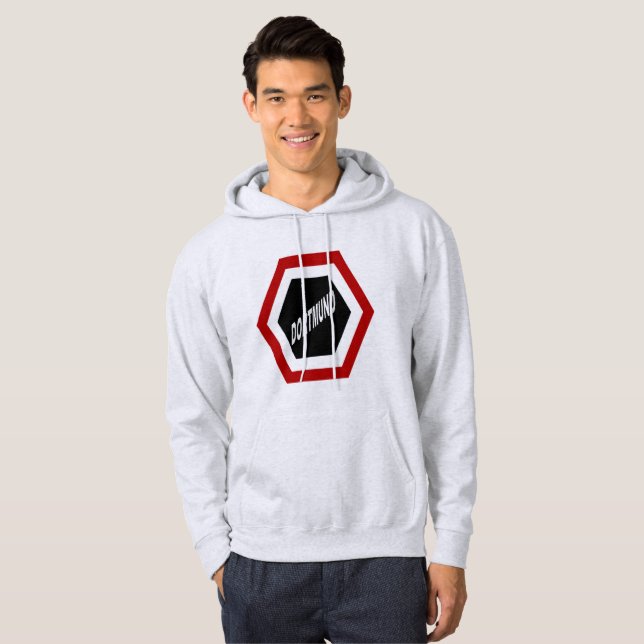MOLETOM COM CAPUZ SWEAT A CAPUZ BÁSICO DESENHO DORTMUND DESPORTO (Frente Completa)