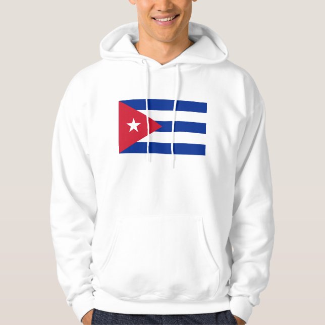 Moletom Com Capuz Sweatshirt com bandeira de Cuba (Frente)