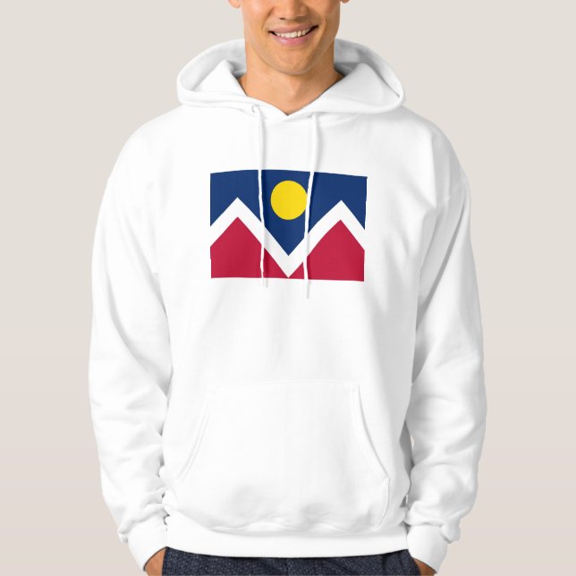 Moletom Com Capuz Sweatshirt com bandeira de Denver (Frente)