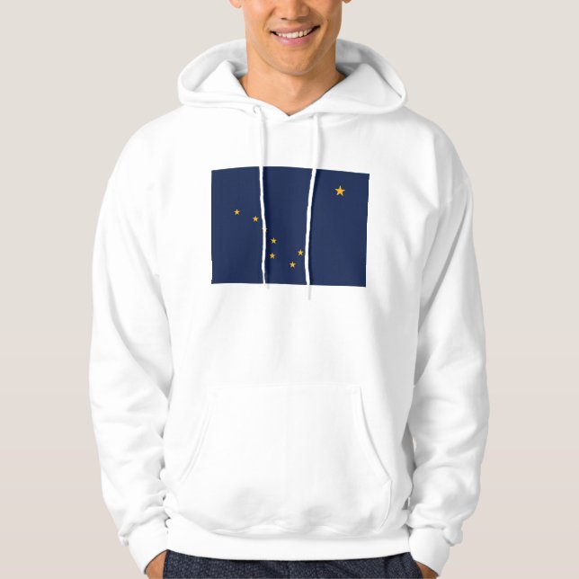 Moletom Com Capuz Sweatshirt Hooded com bandeira do Alasca (Frente)