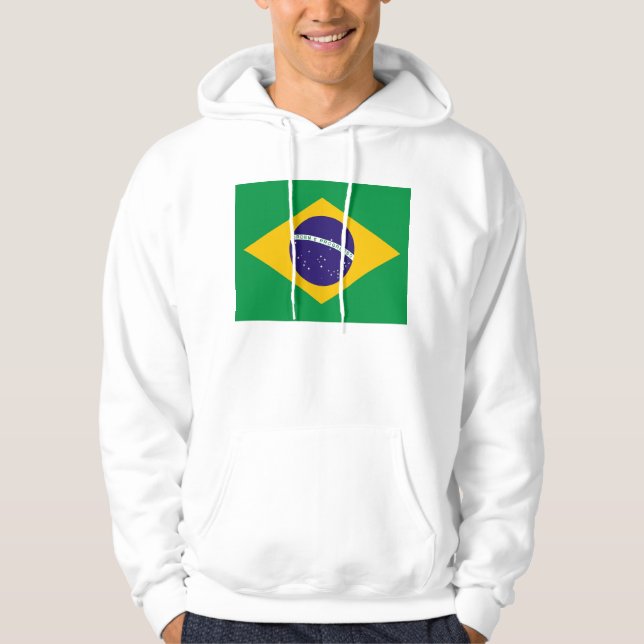 Moletom Com Capuz Sweatshirt Hooded com Bandeira do Brasil (Frente)