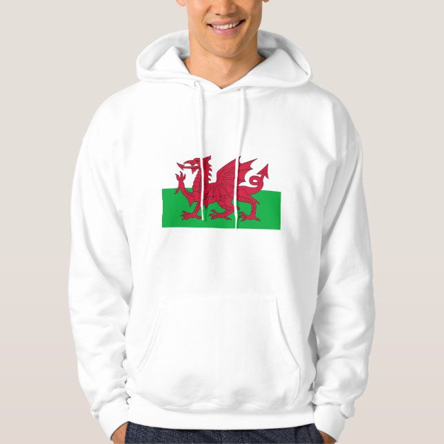 Moletom Com Capuz Sweatshirt Hooded com Flag of Wales (Frente)