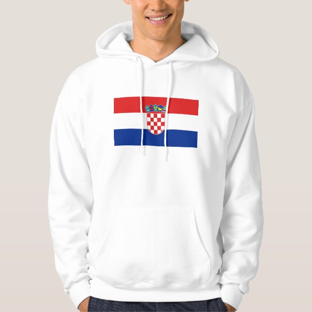 Moletom Com Capuz Sweatshirt Hooded com pavilhão da Croácia (Frente)
