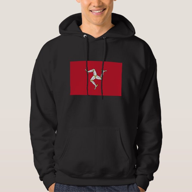 Moletom Com Capuz Sweatshirt Hooded com pavilhão da ilha de Man (Frente)
