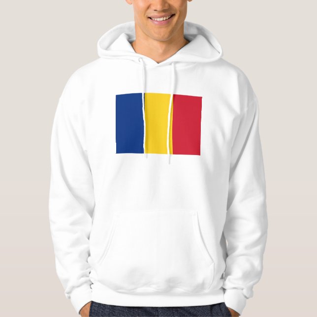 Moletom Com Capuz Sweatshirt Hooded com pavilhão da Romênia (Frente)