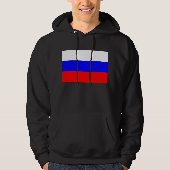 Moletom Com Capuz Sweatshirt Hooded com pavilhão da Rússia (Frente)