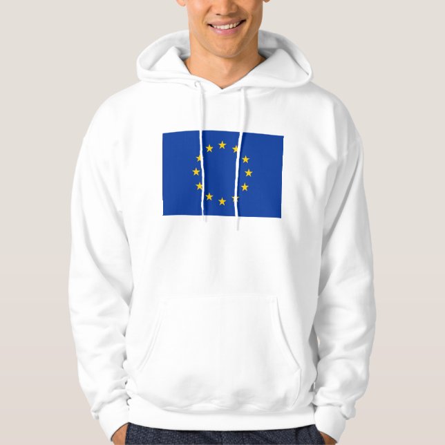 Moletom Com Capuz Sweatshirt Hooded com pavilhão da União Europeia (Frente)