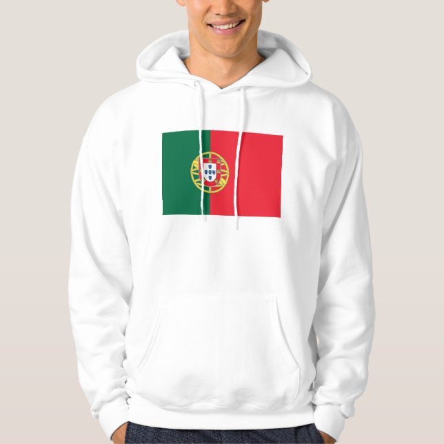 Moletom Com Capuz Sweatshirt Hooded com pavilhão de Portugal (Frente)