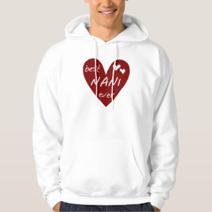 Moletom Com Capuz T-shirt e presentes de Nani do coração vermelho os