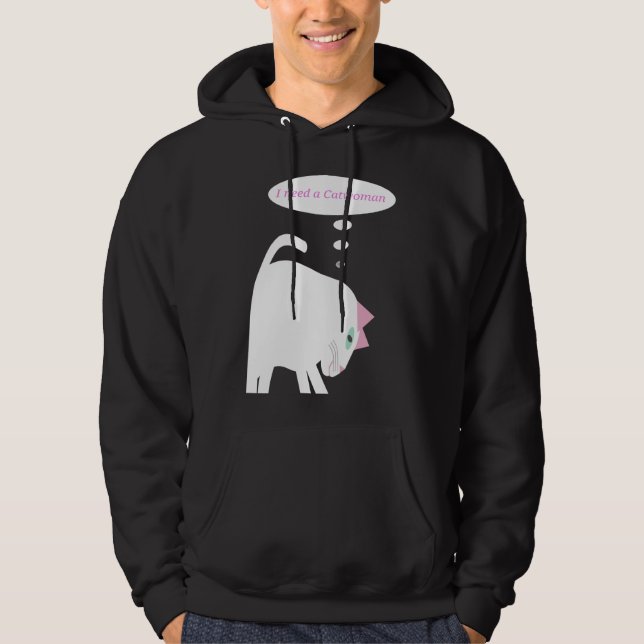 Moletom com Capuz Thinking Cat Adult (Frente)