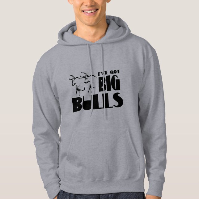 Moletom Com Capuz Touros grandes - fazendeiro engraçado (Frente)