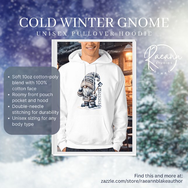 Moletom com Capuz Unisex Gnome do Inverno Frio (Criador carregado)