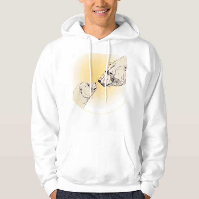Moletom Com Capuz Urso Polar Arte Hoodie Bebê Hoodie (Frente)