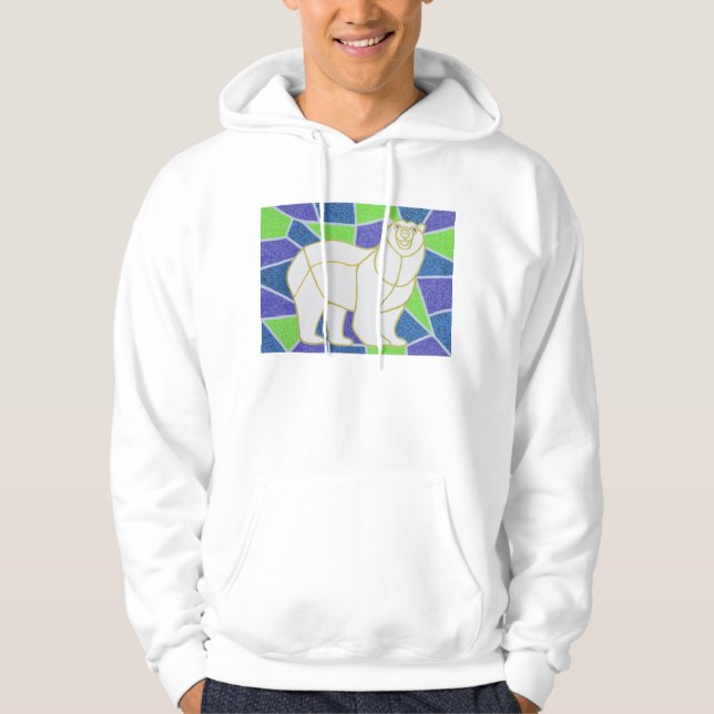 Moletom Com Capuz Urso polar no vitral (Frente)