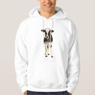 Moletom Com Capuz Vaca Hoody do ônix & do marfim
